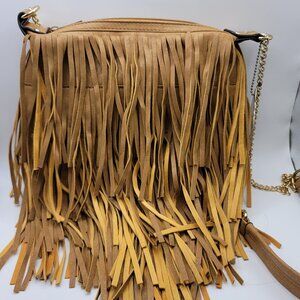 Yoki Purse, Fringe Crossbody Color Cognac. (New with Tags).
